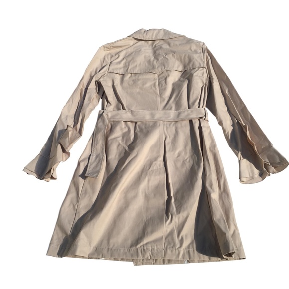 Tahari Stella Ruffled Trench Coat - Picture 2 of 8